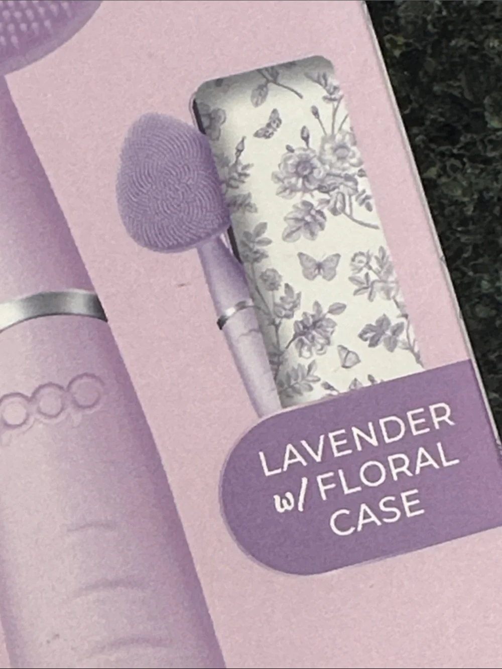 Pop Sonic Clover Facial Cleansing brush device Lavender w floral case NEW facial